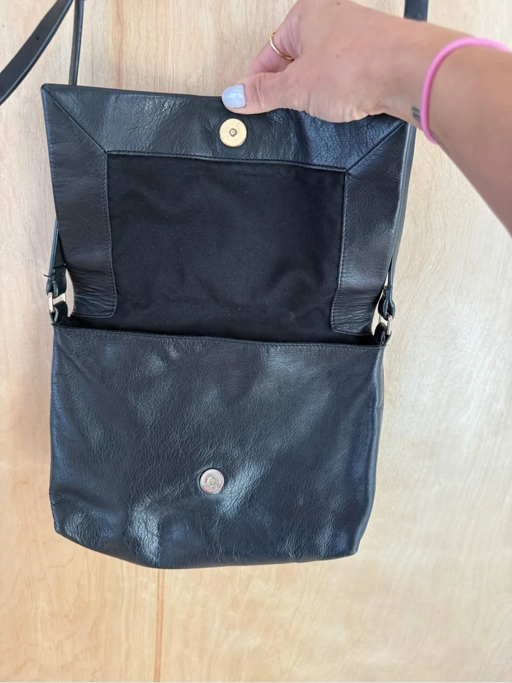 COS Black Supple Leather Minimalist Crossbody / Shoulder Bag
